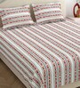 Maroon Abstract 220 Tc Cotton Super King Bedsheet With 2 Pillow Covers