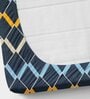 Blue Geometric 220 TC Microfibre King Size Fitted Bedsheet With 2 Pillow Covers