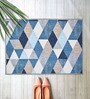 Blue Geometric 24 x 16 Inches Anti Skid Door Mat