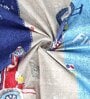 Blue Vehicle Theme 240 TC Cotton Queen Sized Kids Bed Sheet with 2 Pillow Covers