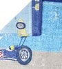 Blue Vehicle Theme 240 TC Cotton Queen Sized Kids Bed Sheet with 2 Pillow Covers