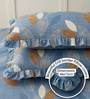 Blue Abstract 260 Tc Polycotton Double Fitted Bedsheet With 2 Pillow Covers