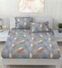 Blue Abstract 260 Tc Polycotton Double Fitted Bedsheet With 2 Pillow Covers