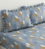Blue Abstract 260 Tc Polycotton Double Fitted Bedsheet With 2 Pillow Covers