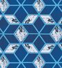Blue Abstract 260 Tc Polycotton King Fitted Bedsheet With 2 Pillow Covers