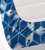 Blue Abstract 260 Tc Polycotton King Fitted Bedsheet With 2 Pillow Covers