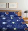 Blue Abstract 300 TC Cotton Blend Double King Sized Bedsheet With 2 Pillow Covers
