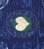 Blue Abstract 300 TC Cotton Blend Double King Sized Bedsheet With 2 Pillow Covers
