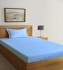 Blue Abstract 300 TC Cotton Fitted Single Bedsheet with 1 Pillow Cover