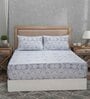Blue Abstract 400 TC 100% Cotton King Bedsheet with 2 Pillow Covers