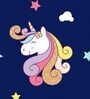 Blue Unicorn Print Bohemya 160 TC Microfiber Queen Sized Bedsheet with 2 Pillow Covers