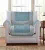 Blue Abstract Velvet 30x70 Inches 5 Seater Sofa Cover (Set of 6)