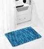 Blue Abstract Microfibre 23x15 Inches AntiSkid Bath Mat