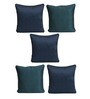 Blue Polyester Abstract 16x16 inches Cushion Cover (5Pc)