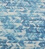 Blue Abstract Polyester 4 ft x 6 ft Machine made Carpet