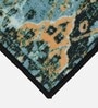 Blue Abstract Polyester 5 ft x 2 ft Machine Made Runner