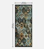 Blue Abstract Polyester 5 ft x 2 ft Machine Made Runner