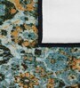 Blue Abstract Polyester 5 ft x 2 ft Machine Made Runner