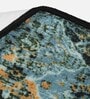 Blue Abstract Polyester 5 ft x 2 ft Machine Made Runner