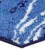 Blue Abstract Polyester AntiSkid Bathmat