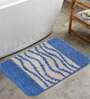 Blue Abstract Polyester 28x20 Inches AntiSkid Bath Mat