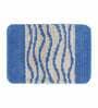 Blue Abstract Polyester 28x20 Inches AntiSkid Bath Mat