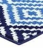 Blue Geometric Polyester AntiSkid Bathmat
