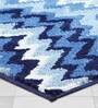Blue Zig Zag Polyester AntiSkid Bathmat