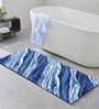 Blue Abstract Polyester AntiSkid Bathmat