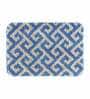 Blue Traditional Polyester 24x16 Inches Anti Skid Bath Mat
