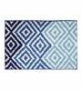 Blue Geometric Polyester AntiSkid Bathmat