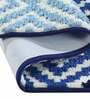 Blue Geometric Polyester AntiSkid Bathmat