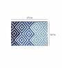 Blue Geometric Polyester AntiSkid Bathmat
