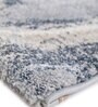 Blue Abstract Polypropylene 5 ft X 7 ft Machine Made Carpet