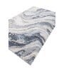 Blue Abstract Polypropylene 5 ft X 7 ft Machine Made Carpet