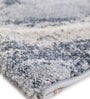 Blue Abstract Polypropylene 5 ft X 7 ft Machine Made Carpet