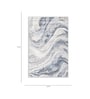 Blue Abstract Polypropylene 5 ft X 7 ft Machine Made Carpet