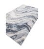 Blue Abstract Polypropylene 5 ft X 7 ft Machine Made Carpet