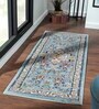 Blue Abstract Polypropylene 59x24 Inches Machine Made Floor Runner