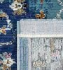Blue Abstract Polypropylene 59x32 Inches Machine Made Floor Runner