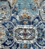 Blue Abstract Polypropylene 59x32 Inches Machine Made Floor Runner
