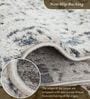 Blue Abstract Polypropylene 6 ft x 4 ft Machine Made Carpet