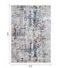 Blue Abstract Polypropylene 6 ft x 4 ft Machine Made Carpet