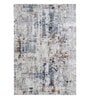 Blue Abstract Polypropylene 6 ft x 4 ft Machine Made Carpet
