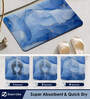 Blue Abstract Rubber  24x16 Inches AntiSkid Bath Mat