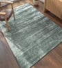 Blue Abstract Viscose 5 ft X 8 ft Hand Tufted Rectangle Carpet
