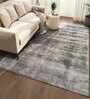 Blue Abstract Viscose 6 ft X 9 ft Hand Tufted Rectangle Carpet