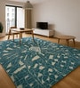 Blue Abstract Wool Hand Tufted Carpet