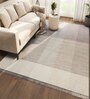 Blue Abstract Wool 6 ft X 9 ft Hand Woven Carpet