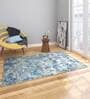 Blue Abstract Wool 8 x 10 ft Hand Knotted Carpet